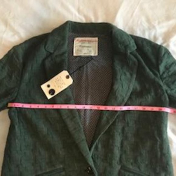 NWT Anthropologie Cartonnier Oversized Green Houndstooth Blazer Size M - Picture 6 of 10